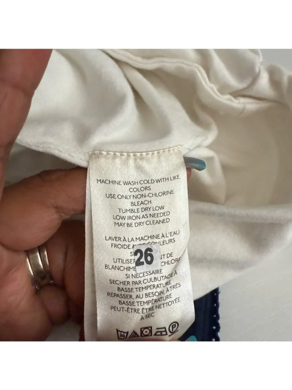 Free People Women's Colorblock Ruched Tank Top Ivory Blue Cotton XL